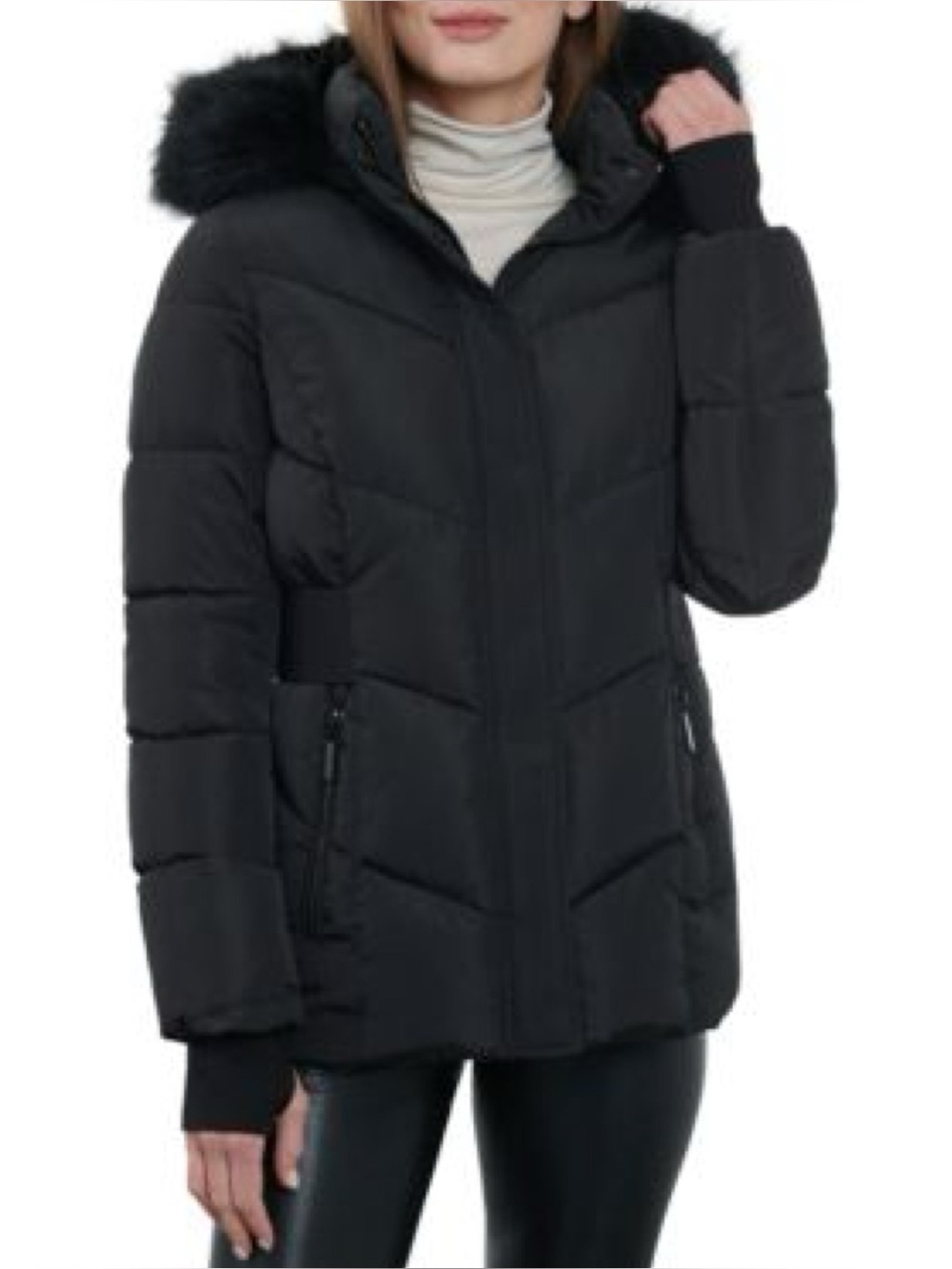Michael Kors Fur Trim Puffer Jacket